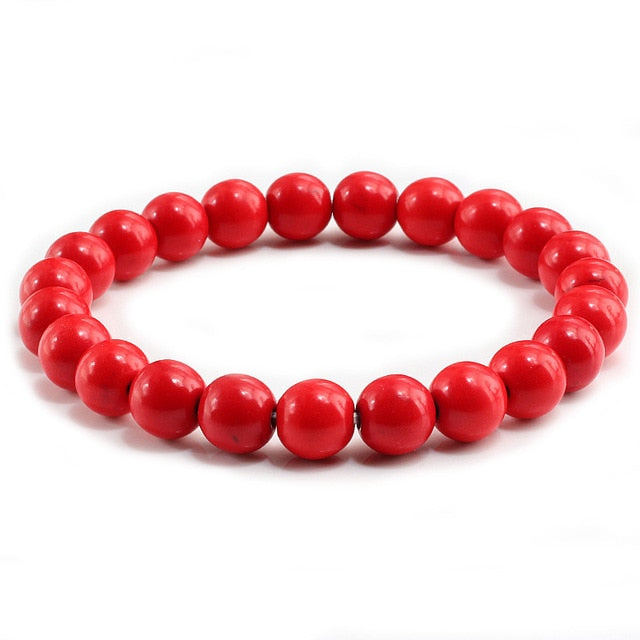 Trendy Men Black Lava Natural Stone Bracelet Charm Women Turquoises Transparent White Bead Strand Bracelets&Bangles Yoga Jewelry