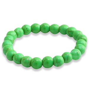Trendy Men Black Lava Natural Stone Bracelet Charm Women Turquoises Transparent White Bead Strand Bracelets&Bangles Yoga Jewelry