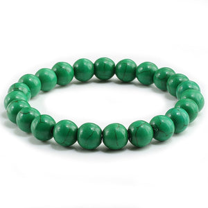 Trendy Men Black Lava Natural Stone Bracelet Charm Women Turquoises Transparent White Bead Strand Bracelets&Bangles Yoga Jewelry