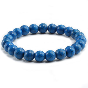 Trendy Men Black Lava Natural Stone Bracelet Charm Women Turquoises Transparent White Bead Strand Bracelets&Bangles Yoga Jewelry