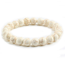 Load image into Gallery viewer, Trendy Men Black Lava Natural Stone Bracelet Charm Women Turquoises Transparent White Bead Strand Bracelets&amp;Bangles Yoga Jewelry