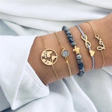 Load image into Gallery viewer, NEWBUY 6Pcs/Set Natural Beads Bracelet Boho Style Gold Heart Turtle Life Tree 8 Infinity Charm Bracelets For Women Girl