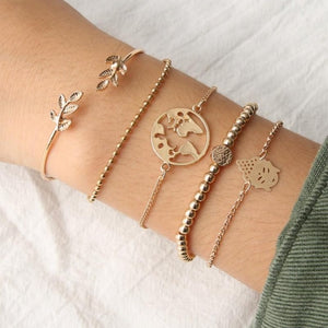 World Map Bracelets For Women Travel Jewellery Rose Gold Chain Friendship Sister Gifts Globe Bracelet Femme BFF