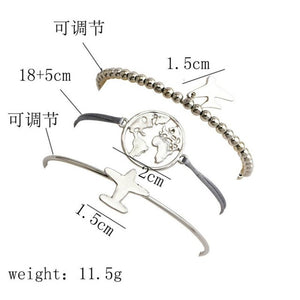 World Map Bracelets For Women Travel Jewellery Rose Gold Chain Friendship Sister Gifts Globe Bracelet Femme BFF