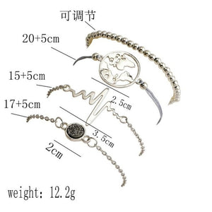 World Map Bracelets For Women Travel Jewellery Rose Gold Chain Friendship Sister Gifts Globe Bracelet Femme BFF