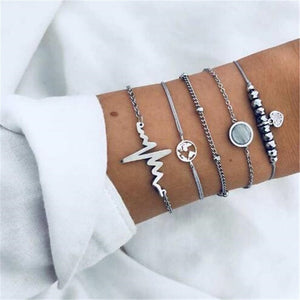 Ahmed 15 Style Bohemian Trendy Bracelet sets for Women Fashion Plain Shell Map Heart Animal Palm Beads Tassel Bracelets Jewelry