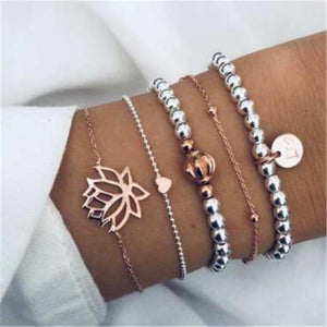 Ahmed 15 Style Bohemian Trendy Bracelet sets for Women Fashion Plain Shell Map Heart Animal Palm Beads Tassel Bracelets Jewelry