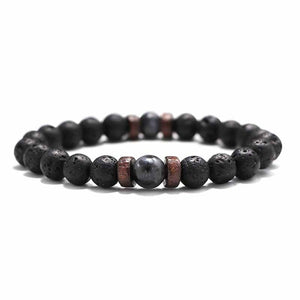 Fashion Lava Stone Bracelet Men Natural Moonstone Bead Chakra Bracelet Male Charm Diffuser Bracelets Heren Armband Jewelry Gift