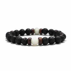 Fashion Lava Stone Bracelet Men Natural Moonstone Bead Chakra Bracelet Male Charm Diffuser Bracelets Heren Armband Jewelry Gift