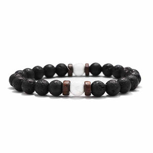 Fashion Lava Stone Bracelet Men Natural Moonstone Bead Chakra Bracelet Male Charm Diffuser Bracelets Heren Armband Jewelry Gift