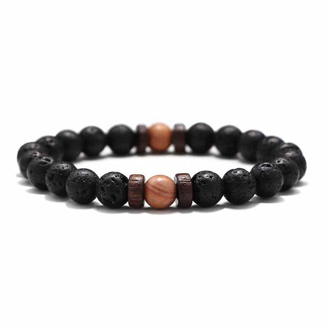 Fashion Lava Stone Bracelet Men Natural Moonstone Bead Chakra Bracelet Male Charm Diffuser Bracelets Heren Armband Jewelry Gift