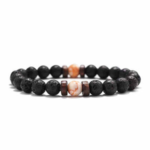 Fashion Lava Stone Bracelet Men Natural Moonstone Bead Chakra Bracelet Male Charm Diffuser Bracelets Heren Armband Jewelry Gift