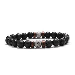 Fashion Lava Stone Bracelet Men Natural Moonstone Bead Chakra Bracelet Male Charm Diffuser Bracelets Heren Armband Jewelry Gift