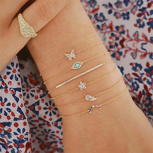 ABDOABDO Charm Bracelets for Women Vintage Friendship Bracelets Bohemian Bead Bracelet Femme Snap Button Jewelry Gifts for Women