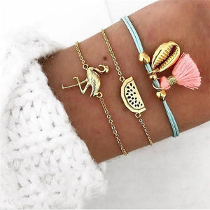 ABDOABDO Charm Bracelets for Women Vintage Friendship Bracelets Bohemian Bead Bracelet Femme Snap Button Jewelry Gifts for Women