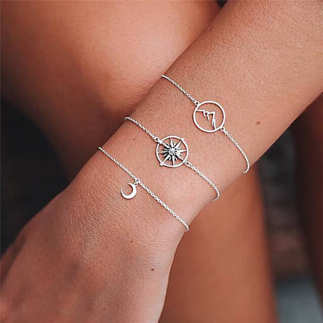 ABDOABDO Charm Bracelets for Women Vintage Friendship Bracelets Bohemian Bead Bracelet Femme Snap Button Jewelry Gifts for Women