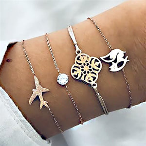 ABDOABDO Charm Bracelets for Women Vintage Friendship Bracelets Bohemian Bead Bracelet Femme Snap Button Jewelry Gifts for Women